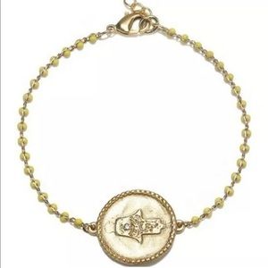 Capwell + Co Hammered Beaded Hamsa Gold Tone/